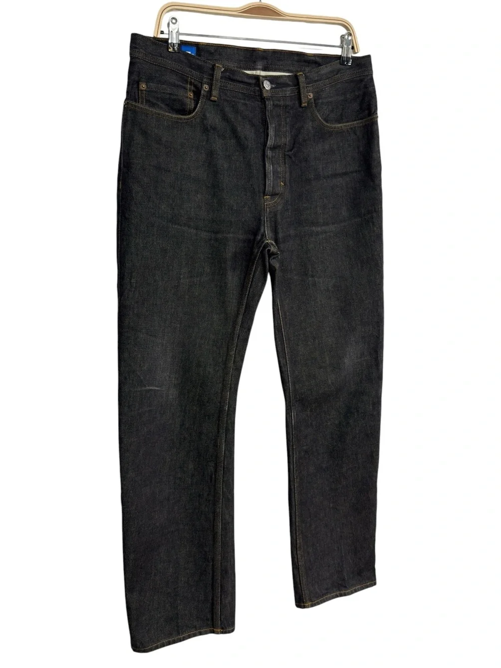 Acne Studios Blå Konst Land Black Straight Leg Jeans Dark Wash 29x32 Jeans Pants